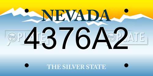 4376A2 Nevada License Plate