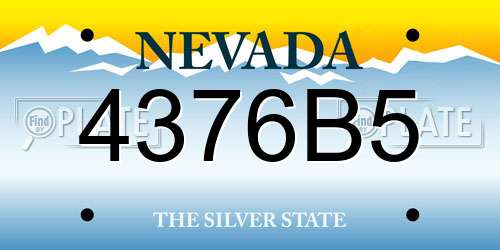 4376B5 Nevada License Plate