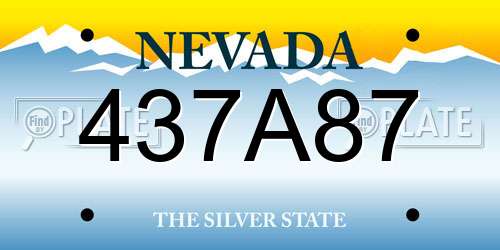 437A87 Nevada License Plate