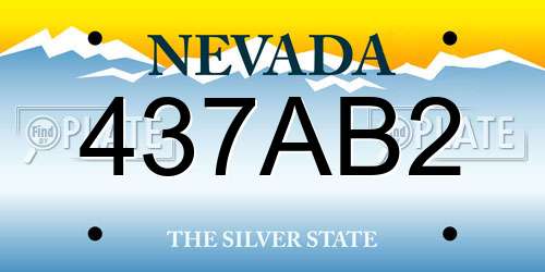 437AB2 Nevada License Plate