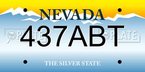437ABT Nevada License Plate