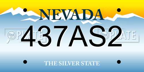 437AS2 Nevada License Plate