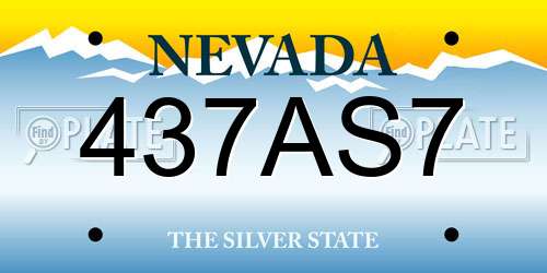 437AS7 Nevada License Plate