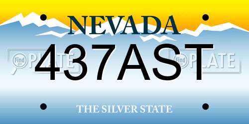 437AST Nevada License Plate