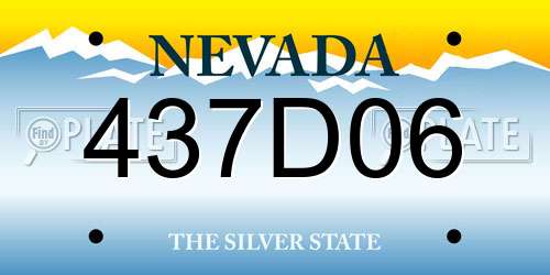 437D06 Nevada License Plate