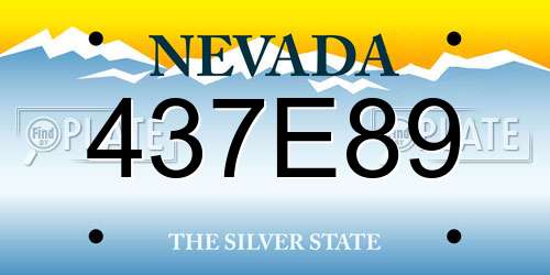 437E89 Nevada License Plate