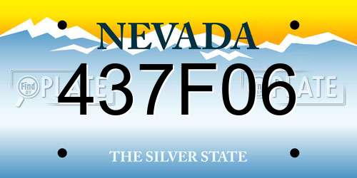437F06 Nevada License Plate