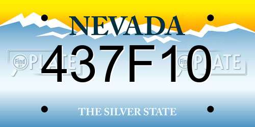 437F10 Nevada License Plate