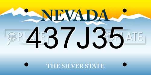 437J35 Nevada License Plate