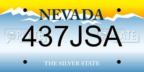 437JSA Nevada License Plate