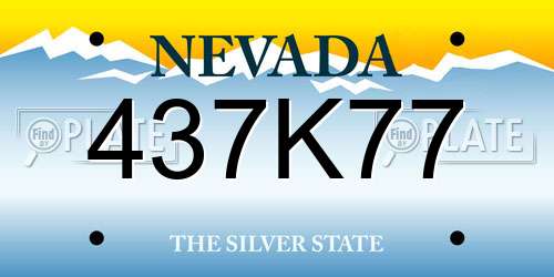 437K77 Nevada License Plate
