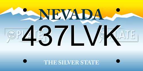 437LVK Nevada License Plate