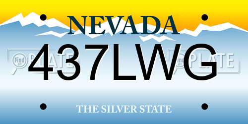 437LWG Nevada License Plate