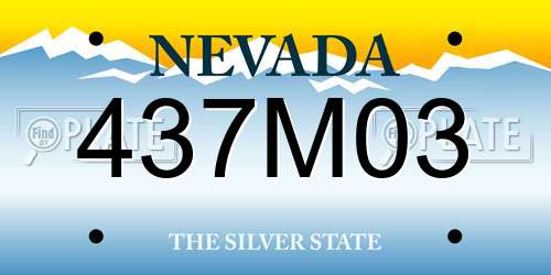 437M03 Nevada License Plate