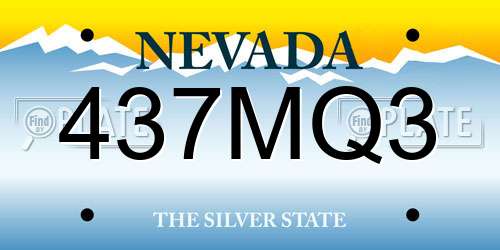 437MQ3 Nevada License Plate