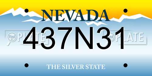 437N31 Nevada License Plate