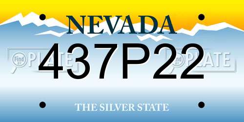 437P22 Nevada License Plate