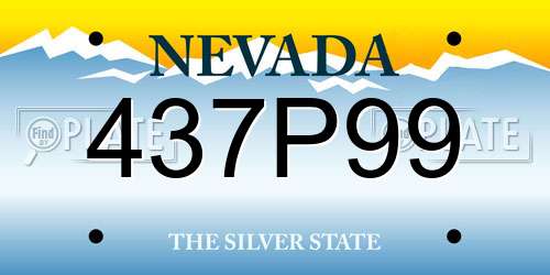 437P99 Nevada License Plate