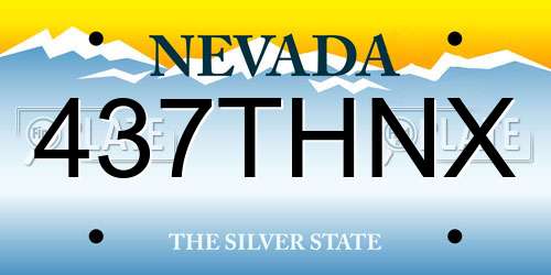 437THNX Nevada License Plate
