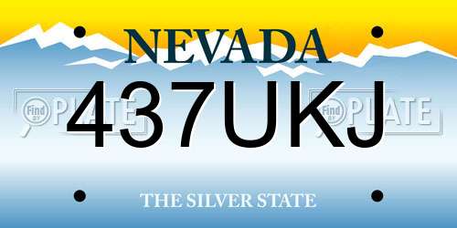 437UKJ Nevada License Plate