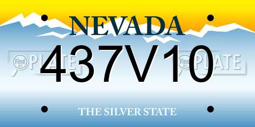 437V10 Nevada License Plate