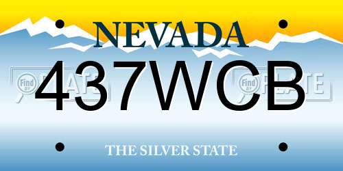 437WCB Nevada License Plate