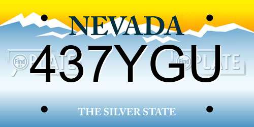 437YGU Nevada License Plate