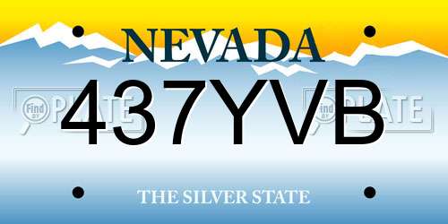 437YVB Nevada License Plate