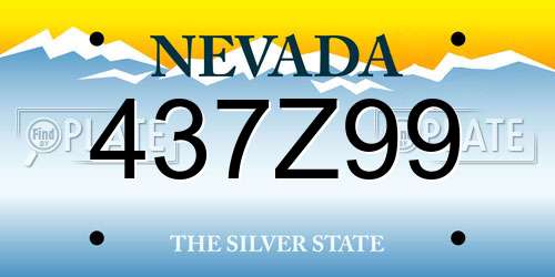 437Z99 Nevada License Plate