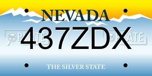 437ZDX Nevada License Plate