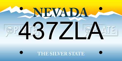 437ZLA Nevada License Plate