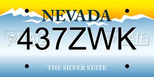 437ZWK Nevada License Plate
