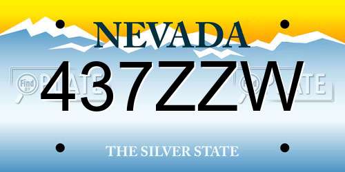 437ZZW Nevada License Plate