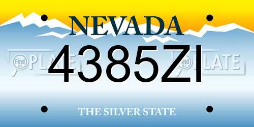 4385ZI Nevada License Plate