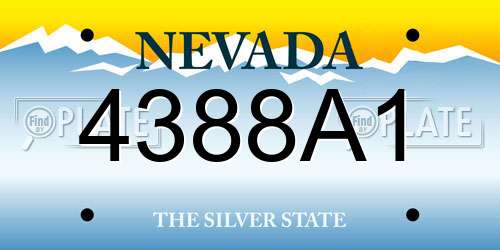 4388A1 Nevada License Plate