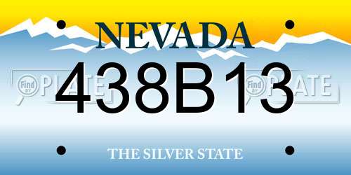 438B13 Nevada License Plate