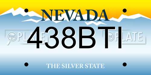 438BTI Nevada License Plate