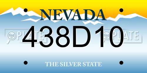 438D10 Nevada License Plate