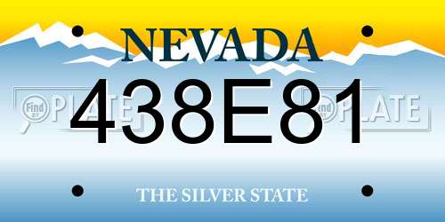 438E81 Nevada License Plate