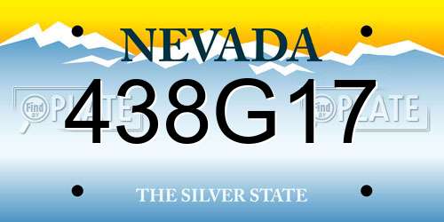 438G17 Nevada License Plate