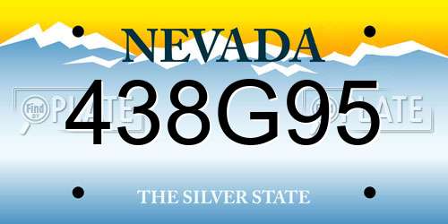438G95 Nevada License Plate