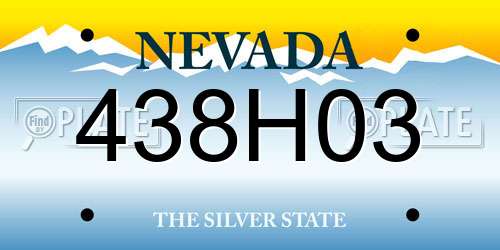 438H03 Nevada License Plate