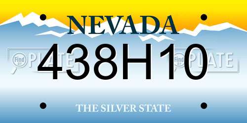 438H10 Nevada License Plate