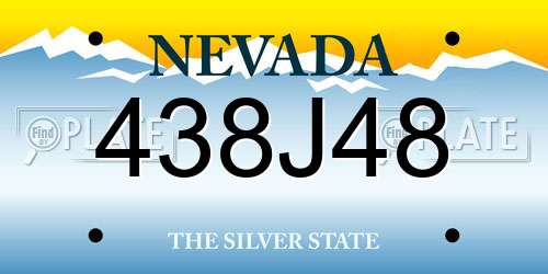 438J48 Nevada License Plate