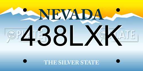 438LXK Nevada License Plate