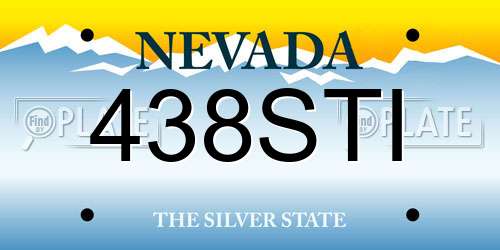 438STI Nevada License Plate