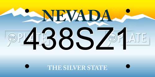 438SZ1 Nevada License Plate