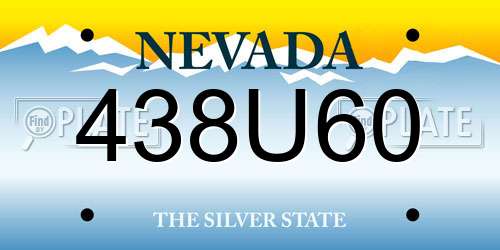 438U60 Nevada License Plate