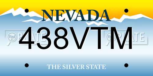 438VTM Nevada License Plate