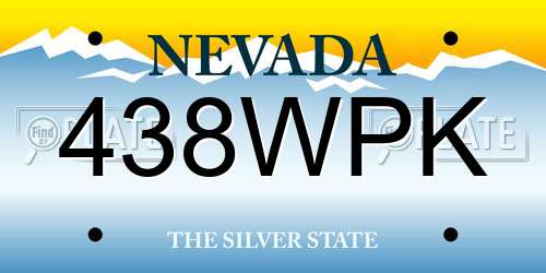 438WPK Nevada License Plate